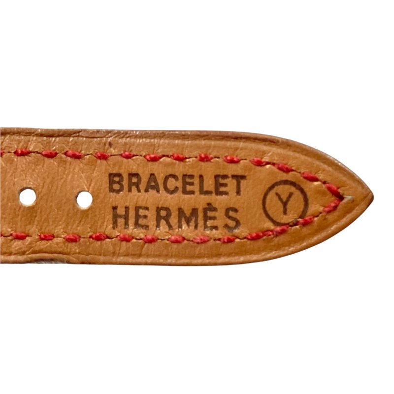 HERMES 愛馬仕 KE1.201 KELLY WATCH 不鏽鋼 鍍金 石英 電池式 白色錶盤 紅色錶帶 女錶-9