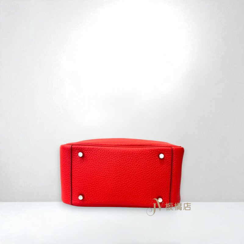 HERMES包包 S3心紅色銀釦TC皮MINI LINDY-4