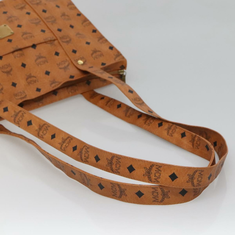 【日本直送】MCM Logoogram Vicetos 單肩包 PVC 皮革 棕色 金色 正品 134128-6
