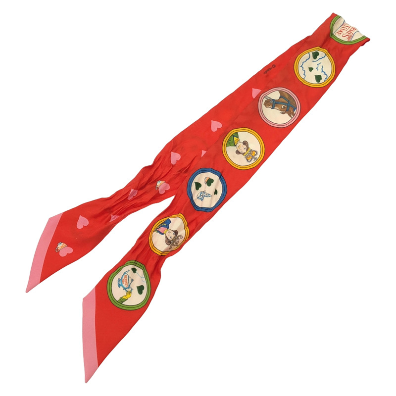 愛馬仕 Twilly 絲巾,粉紅色,二手,女士款-1