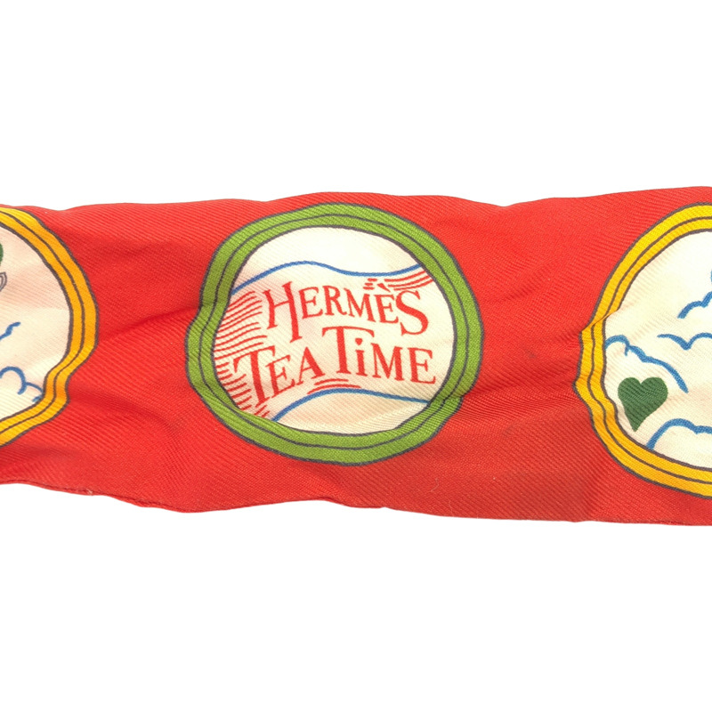 愛馬仕 Twilly 絲巾,粉紅色,二手,女士款-2