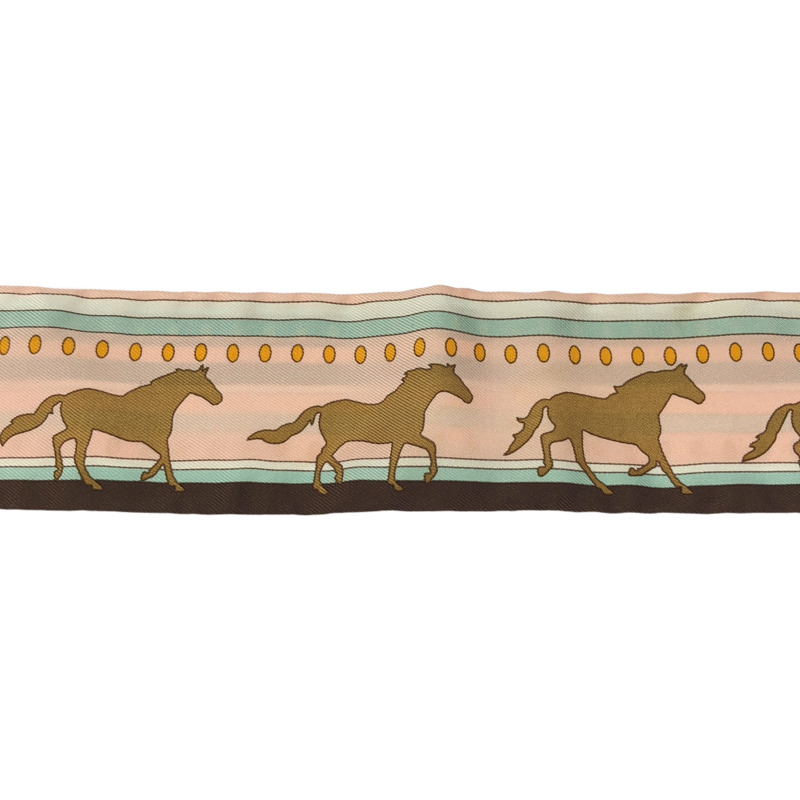 HERMES Twilly 圍巾 絲綢 粉紅色 二手 女士-4