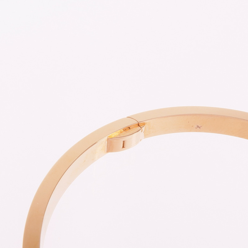 CARTIER 18K玫瑰金Love Bracelet鑽石手鐲Cartier#17-6