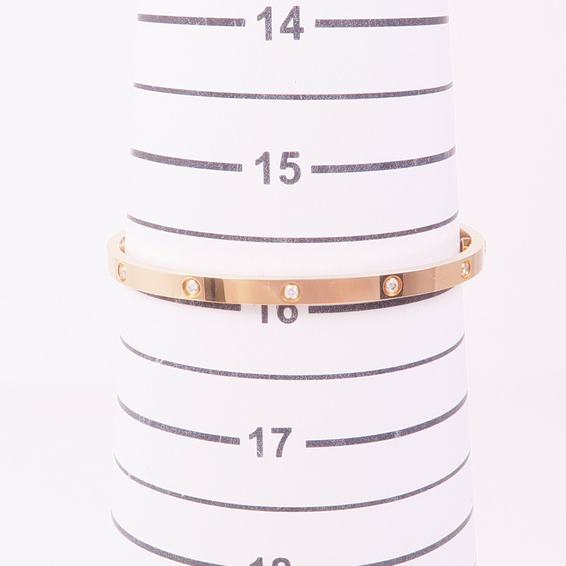 CARTIER 18K玫瑰金Love Bracelet鑽石手鐲Cartier#17-8