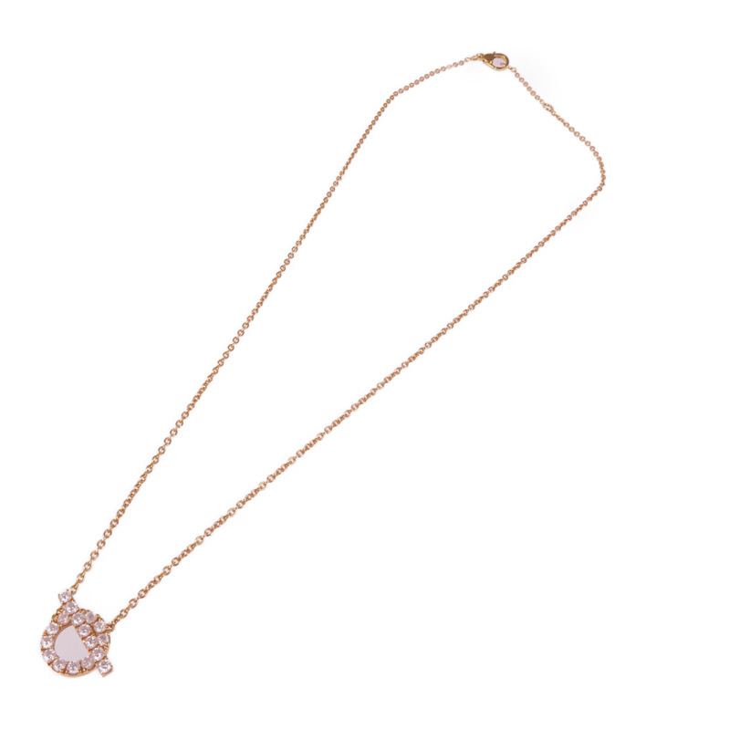 HERMES 18K玫瑰金Finesse Pendant鑽石項鍊-2