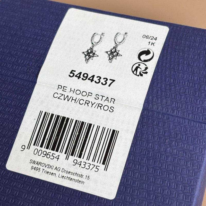 ::SWAROVSKI:: 施華洛世奇 玫瑰金色水鑽星形吊墜針式耳環-11