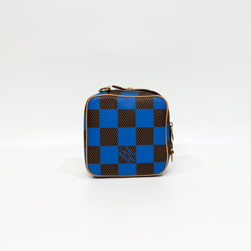 LV棋盤格藍棕色Chess Messenger郵差包N40547-1