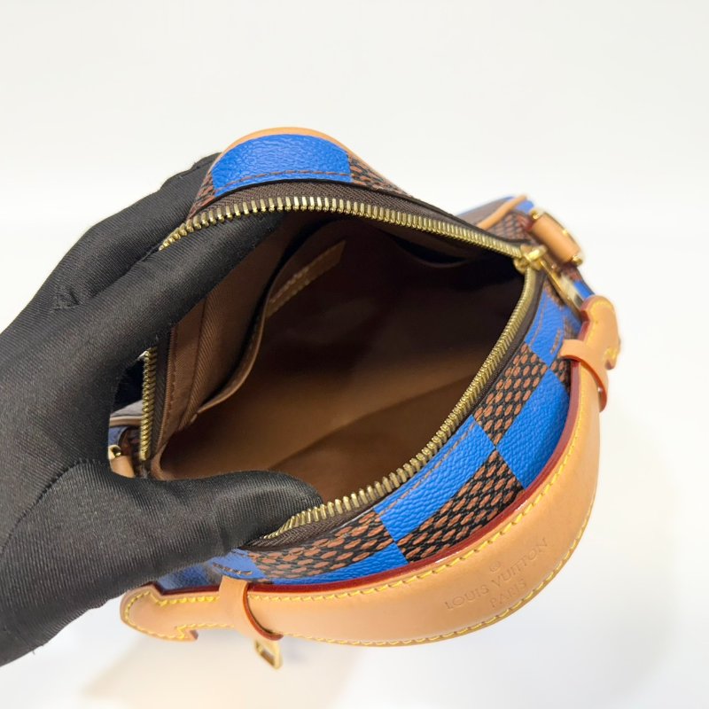 LV棋盤格藍棕色Chess Messenger郵差包N40547-8