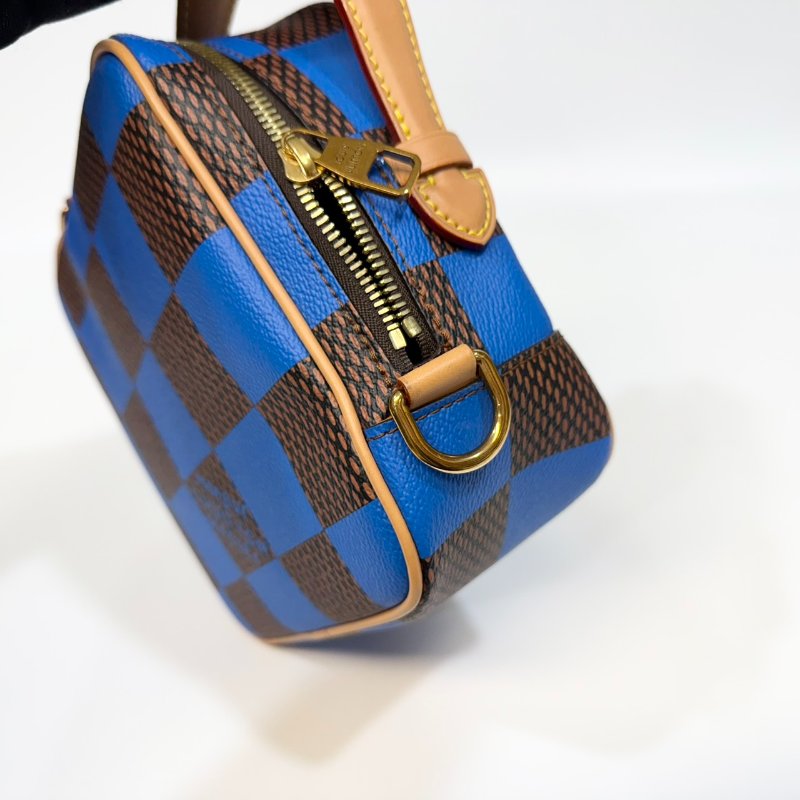 LV棋盤格藍棕色Chess Messenger郵差包N40547-9