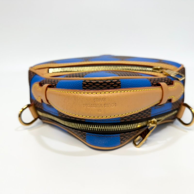 LV棋盤格藍棕色Chess Messenger郵差包N40547-12