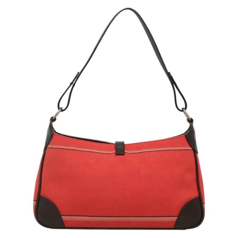 【日本直送】BURBERRY Nova 格紋藍標單肩包帆布紅銀色正品 138283-1