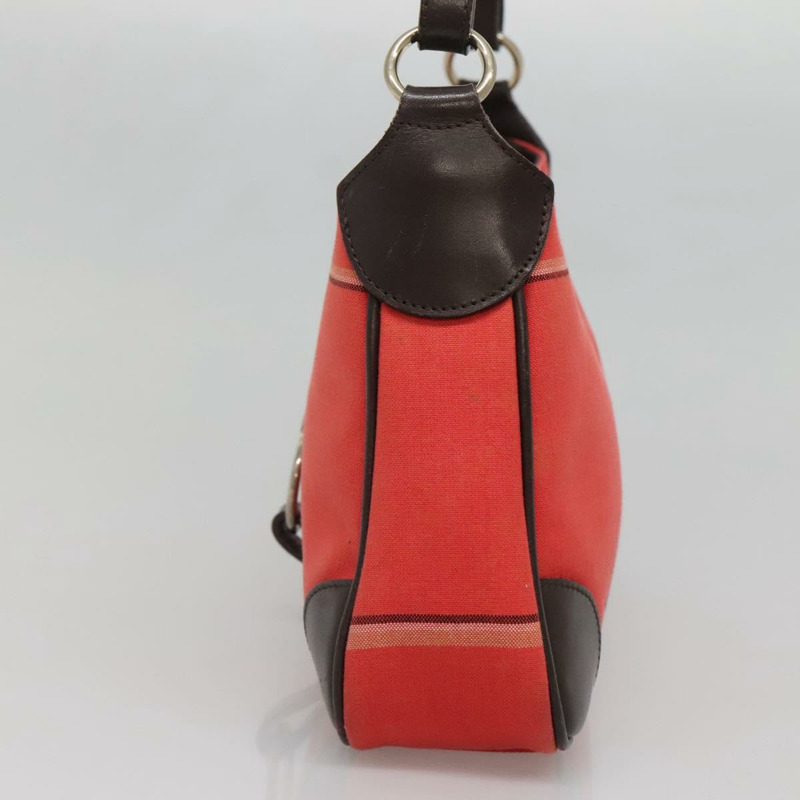 【日本直送】BURBERRY Nova 格紋藍標單肩包帆布紅銀色正品 138283-3