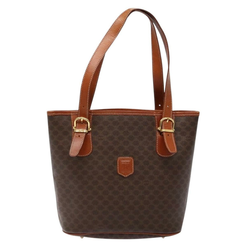 【日本直送】CELINE Macadam 帆布托特包 PVC 棕金色 正品 138457-12