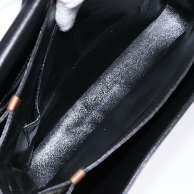 【日本直送】CELINE 馬車圖案肩背包 皮革 黑金 正品 ki5948-10