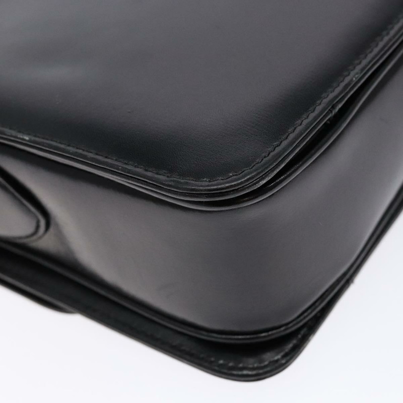 【日本直送】CELINE 馬車圖案肩背包 皮革 黑金 正品 ki5948-15