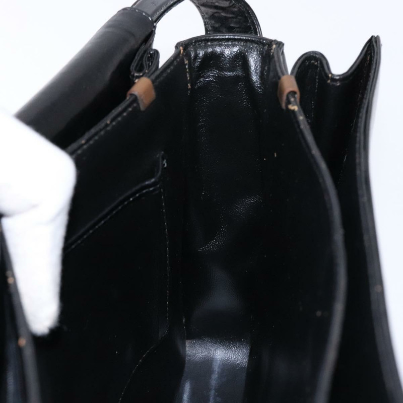 【日本直送】CELINE 馬車圖案肩背包 皮革 黑金 正品 ki5948-18