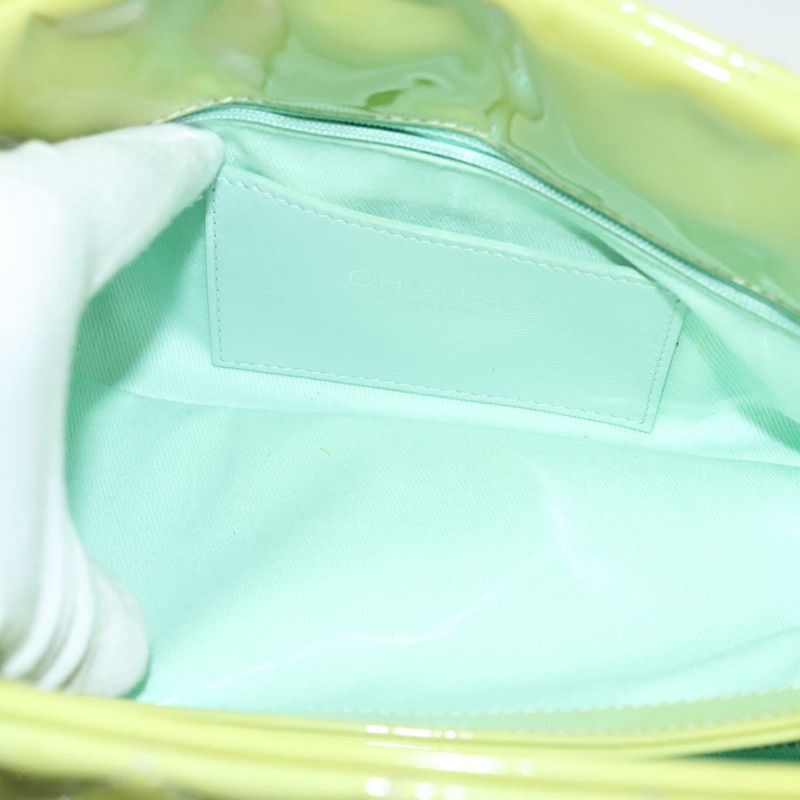 【日本直送】香奈兒 Matelasse 鏈條托特包 漆皮 綠色 銀色 CC 正品 139353-20