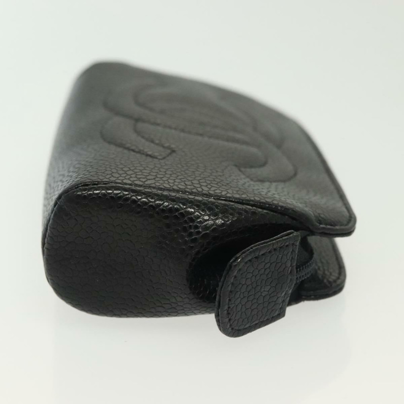 【日本直送】香奈兒魚子醬皮黑金CC標誌手拿包 Auth bs28771-3