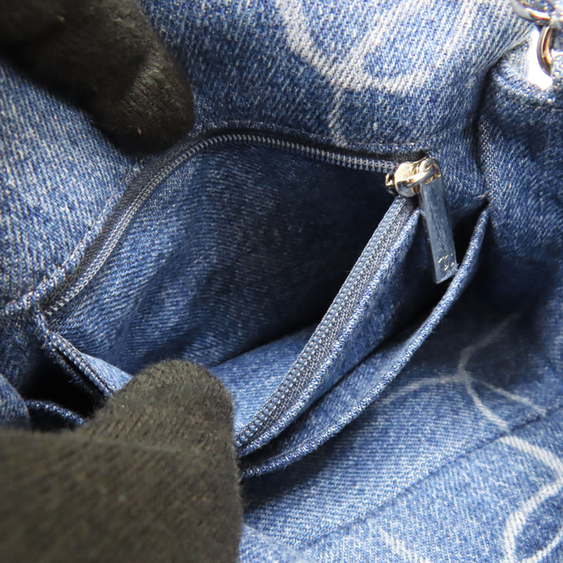 藍色單寧布 Coco Mini 鍊帶肩背包【CHANEL 香奈兒】-6