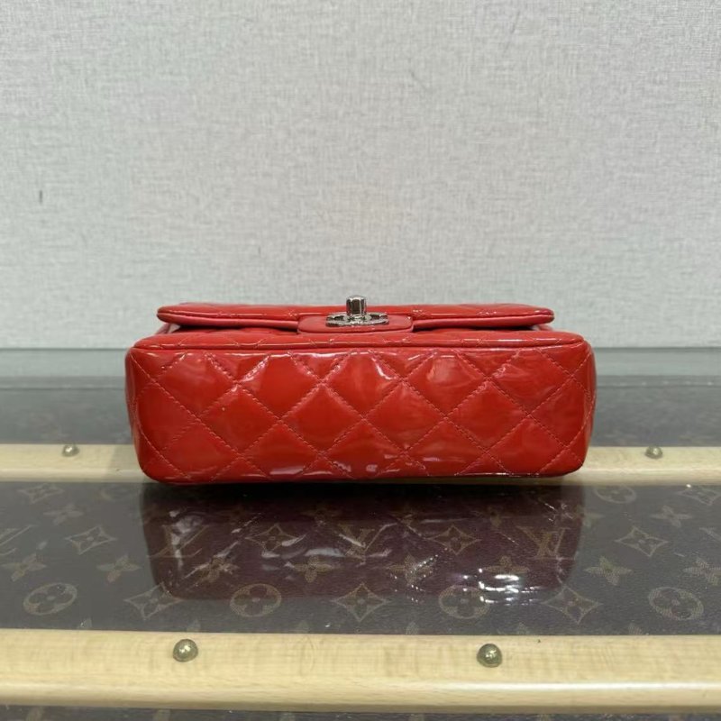 CHANEL 紅銀漆皮cf大mini 20*12 98新配件塵袋-3
