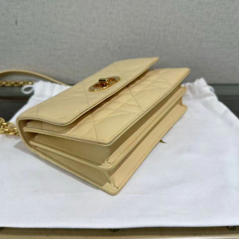 ✨DIOR miss caro 黃色金扣19*12*5 98新 配件:盒子塵袋-4