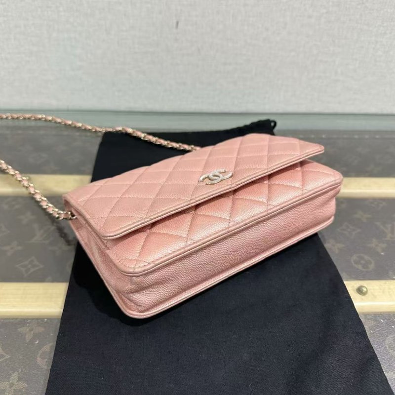 ✨CHANEL 幻彩粉貝母扣woc肩背斜背包 19*12*4 98新配件塵袋盒子保卡-2