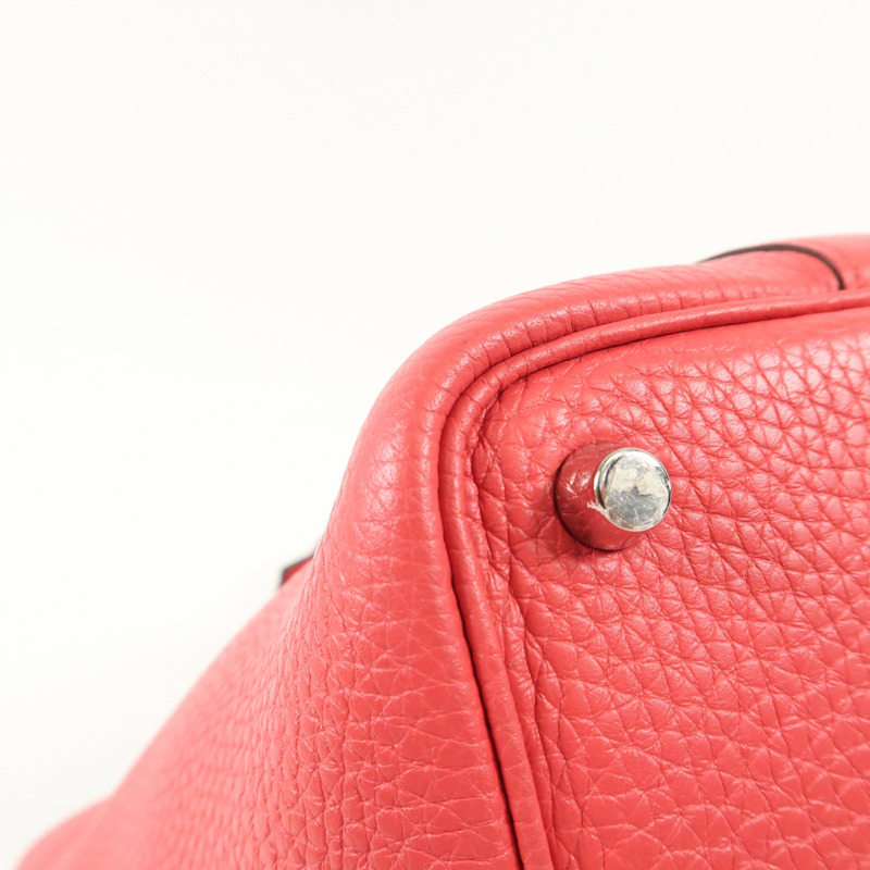 HERMES Clemence皮革Picotin PM銀扣手挽袋I6/Rose Extrem-8