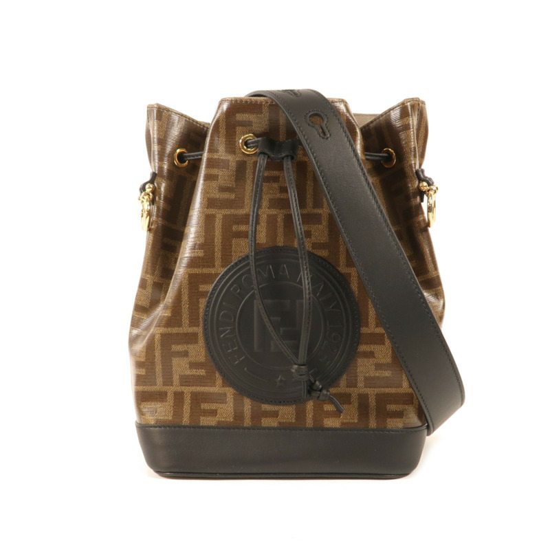 FENDI 塗層帆布MON TRESOR金扣肩背袋-0