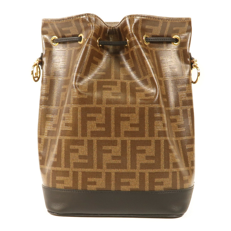 FENDI 塗層帆布MON TRESOR金扣肩背袋-1