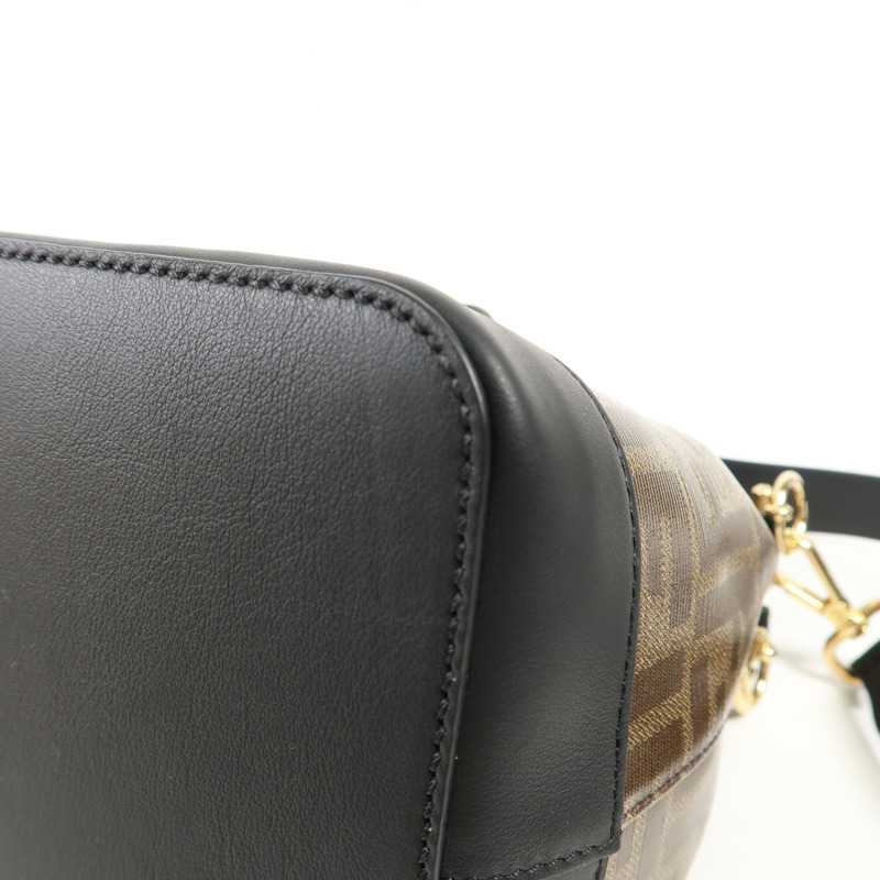 FENDI 塗層帆布MON TRESOR金扣肩背袋-6