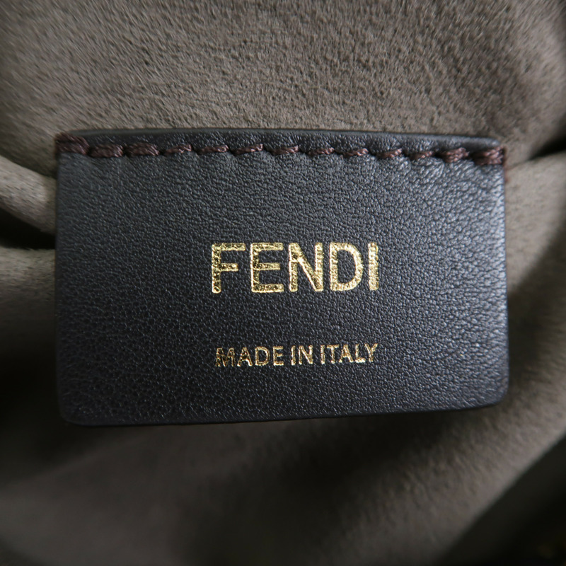 FENDI 塗層帆布MON TRESOR金扣肩背袋-10