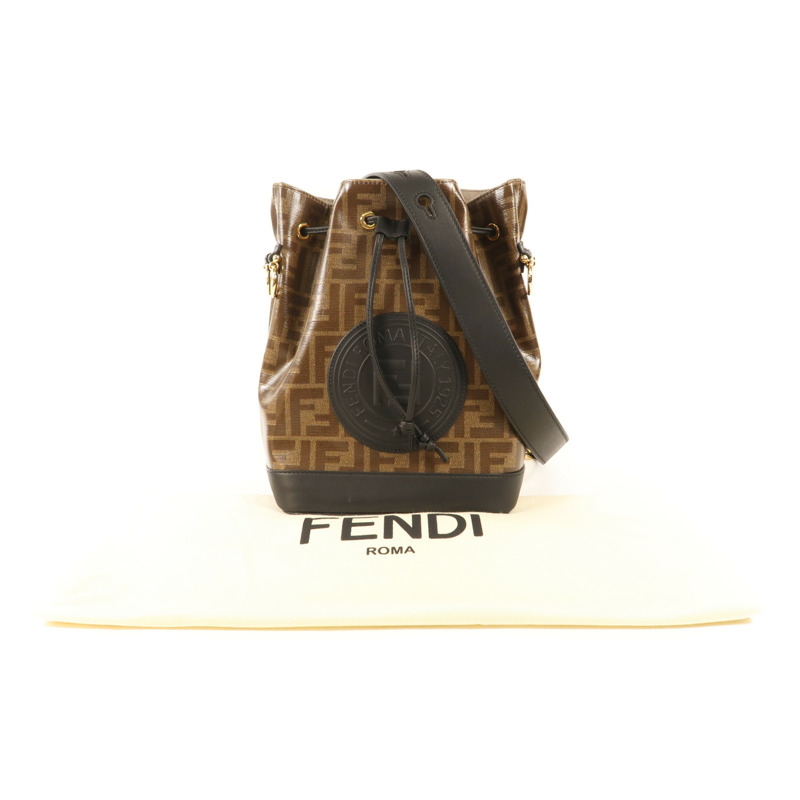 FENDI 塗層帆布MON TRESOR金扣肩背袋-13