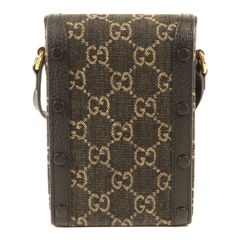 GUCCI 帆布Horsebit 1955 Mini金扣肩背袋-1