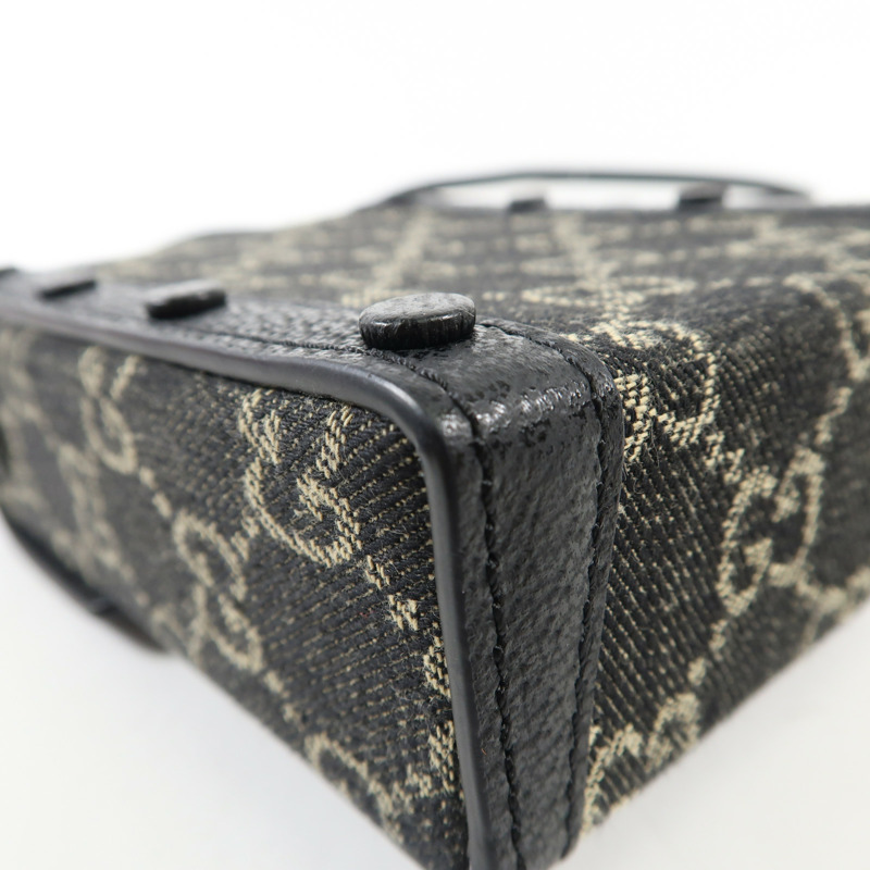 GUCCI 帆布Horsebit 1955 Mini金扣肩背袋-10