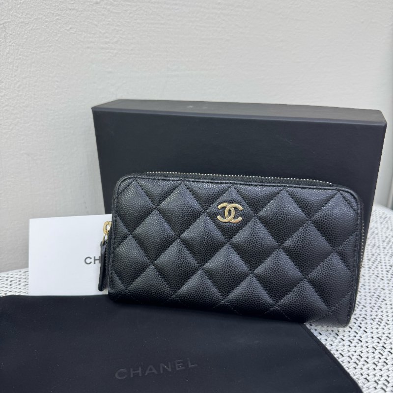 Chanel 黑金荔枝中夾-0