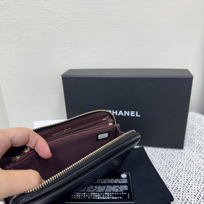 Chanel 黑金荔枝中夾-3