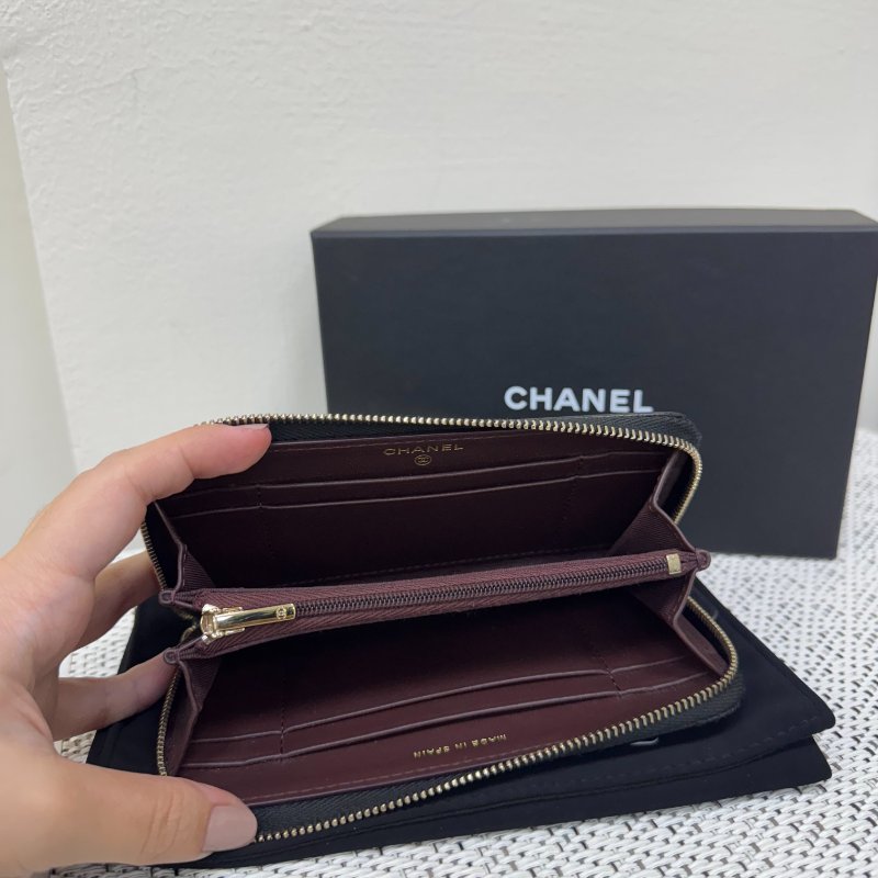 Chanel 黑金荔枝中夾-5