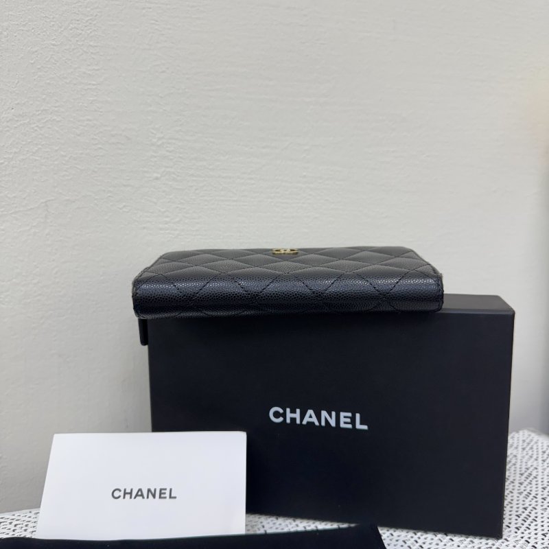 Chanel 黑金荔枝中夾-6