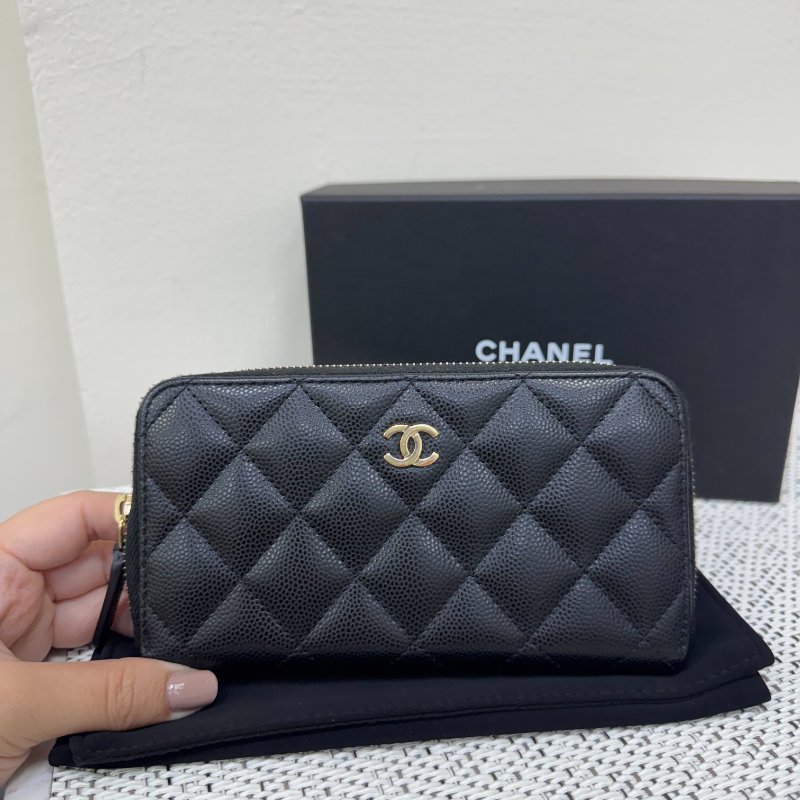 Chanel 黑金荔枝中夾-10