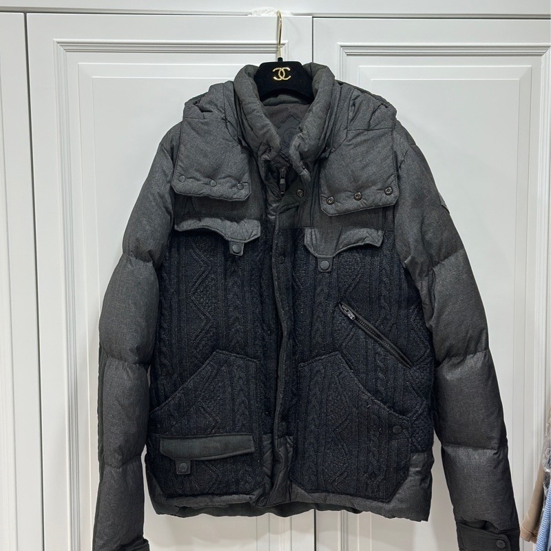 moncler 深灰色 毛線 羽絨外套 外套 夾克 風衣-1