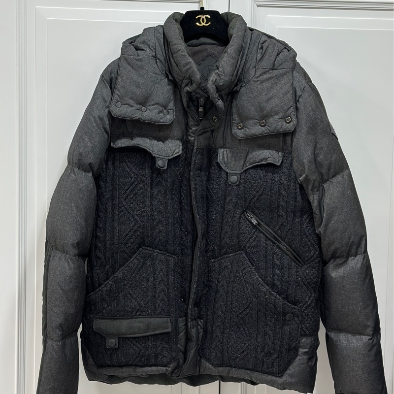 moncler 深灰色 毛線 羽絨外套 外套 夾克 風衣-2