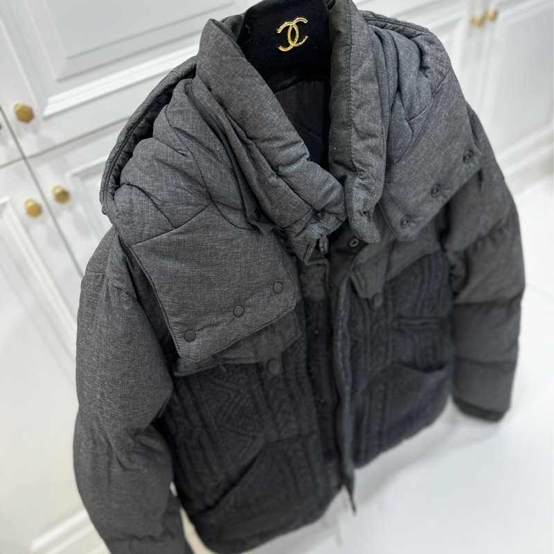 moncler 深灰色 毛線 羽絨外套 外套 夾克 風衣-5