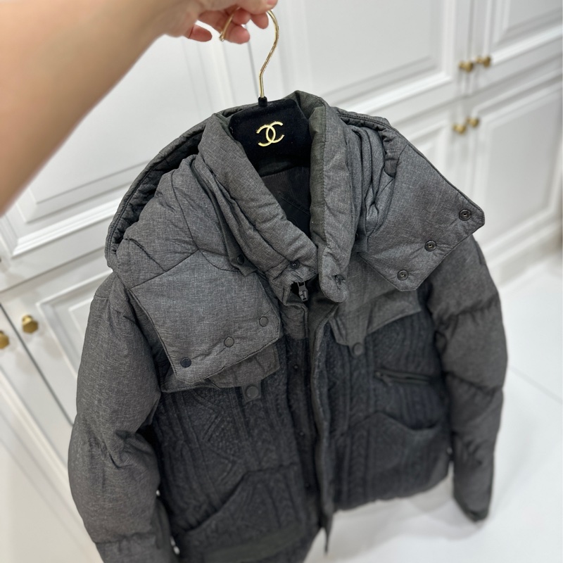 moncler 深灰色 毛線 羽絨外套 外套 夾克 風衣-8