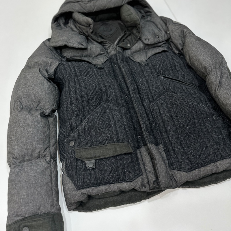 moncler 深灰色 毛線 羽絨外套 外套 夾克 風衣-10