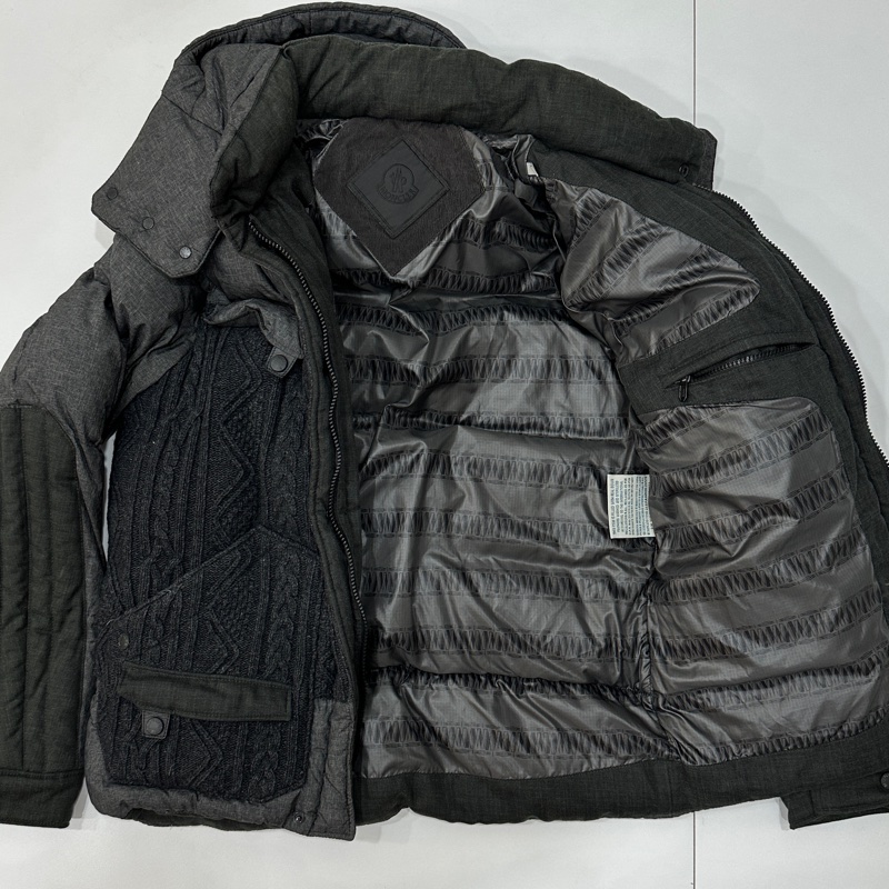moncler 深灰色 毛線 羽絨外套 外套 夾克 風衣-12