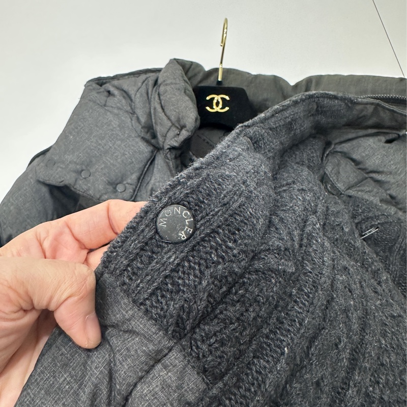 moncler 深灰色 毛線 羽絨外套 外套 夾克 風衣-13