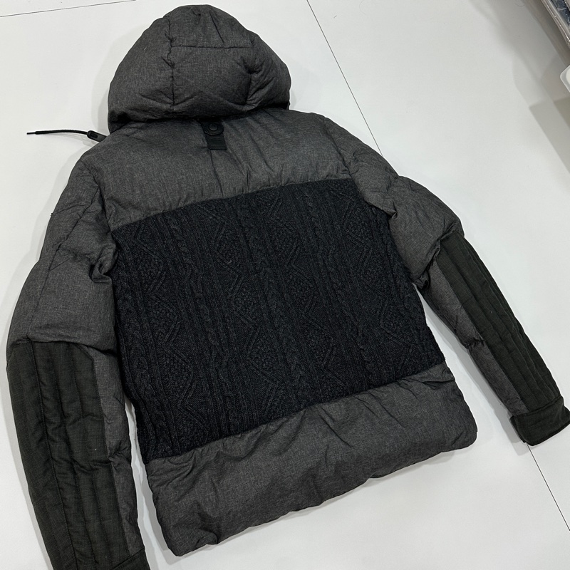 moncler 深灰色 毛線 羽絨外套 外套 夾克 風衣-16