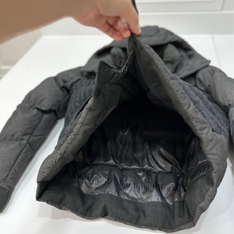 moncler 深灰色 毛線 羽絨外套 外套 夾克 風衣-18