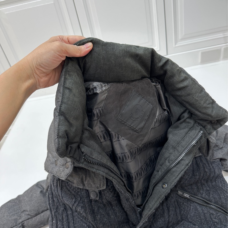 moncler 深灰色 毛線 羽絨外套 外套 夾克 風衣-20