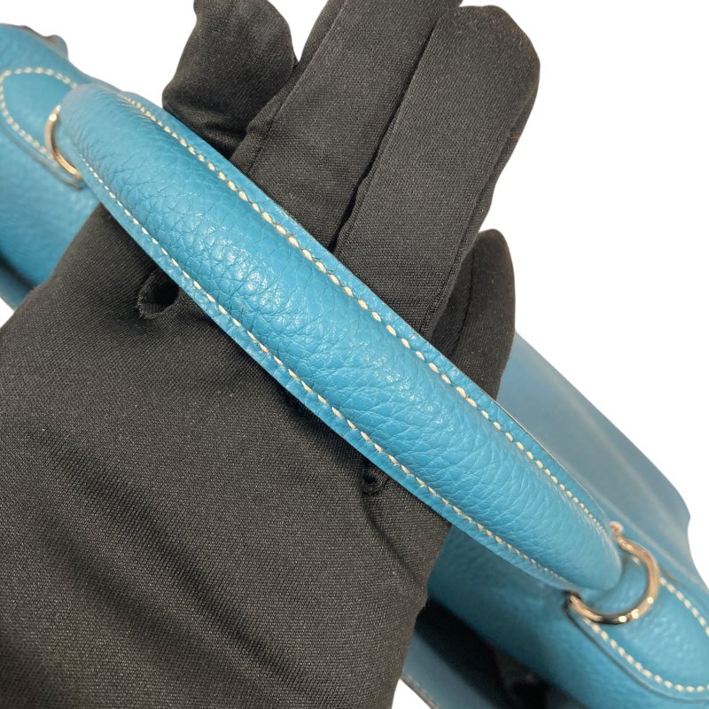 HERMES 愛馬仕 KELLY 32 外縫 🄸刻 皮革 手提包 藍色 銀釦-24